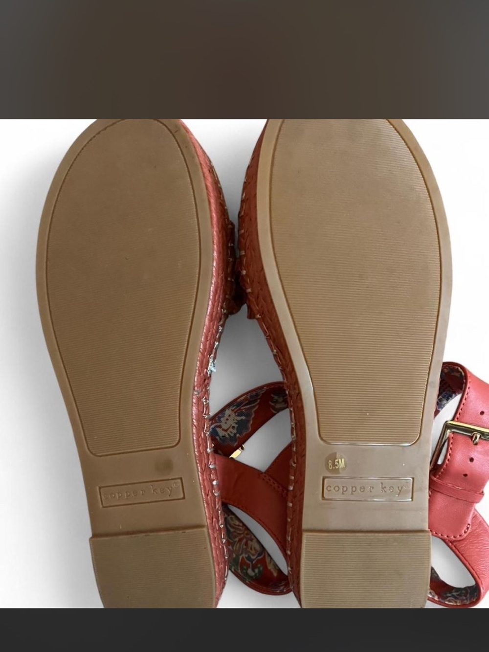 Copper Key Red Ruffle Ankle-Strap Sandals - Picture 3 of 3